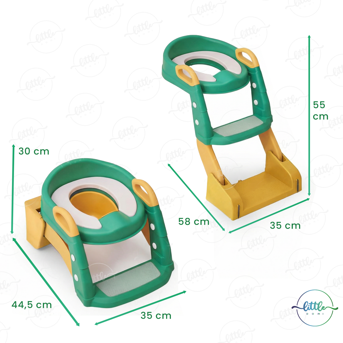 Reductor WC cu scăriță și oliță 3 în 1 LittleDomi, verde — LD-495 fotografie 8