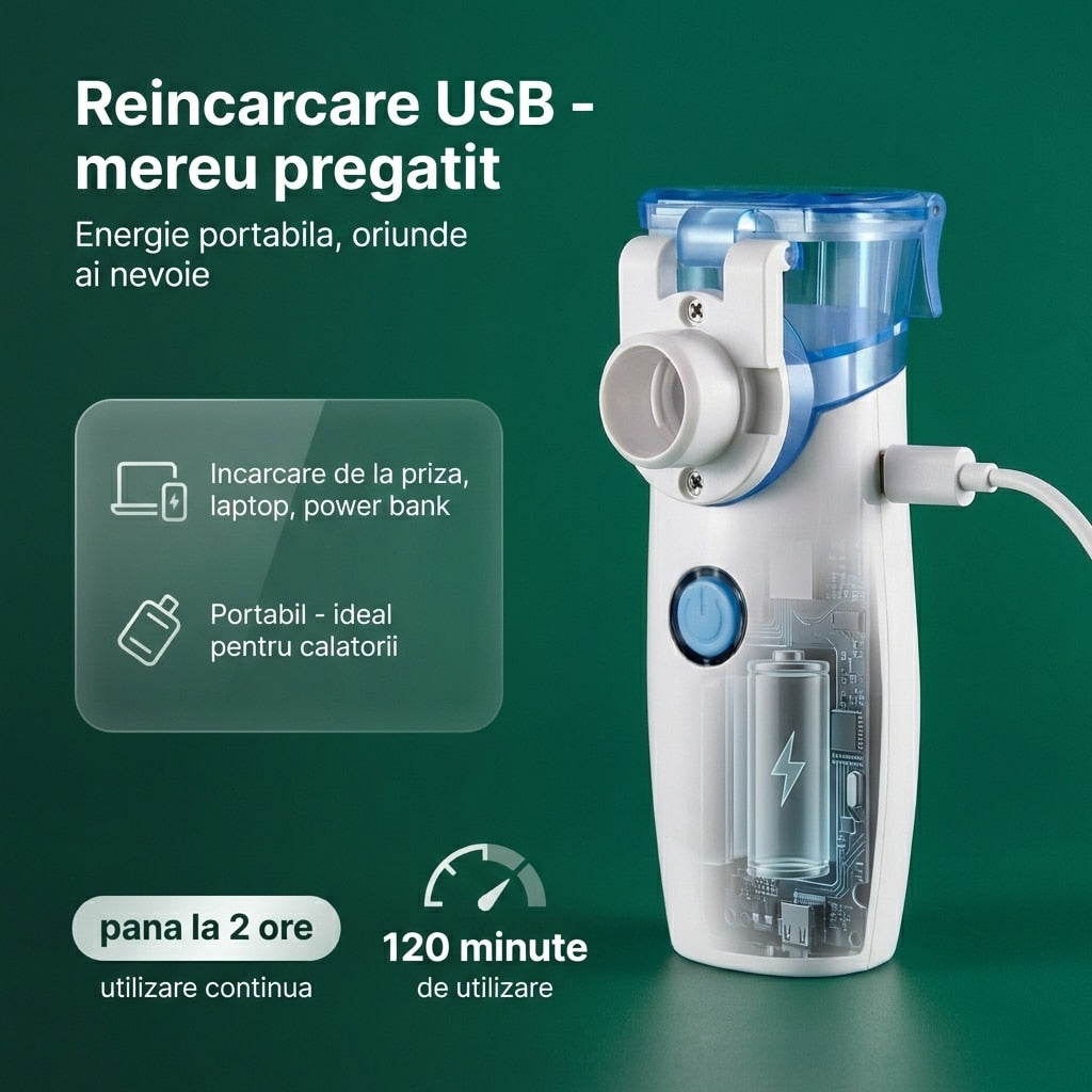 Nebulizator portabil LittleDomi cu măști pentru copii și adulți — LD-212 galerie 12