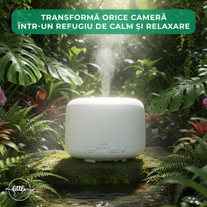 Difuzor Aromaterapie, LittleDomi, Umidificator cu Ultrasunete, Lampa de veghe cu Telecomanda, 500 ml,16 ore, silentios, Alb — LD-141 fotografie 4