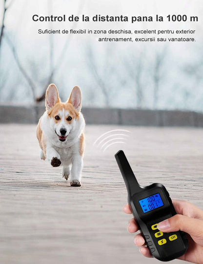 Zgarda Electrica pentru Dresaj Caini, LittleDomi, Functie Antilatrat, Raza Actiune 1000m, Reincarcabila, IP6x - Rezistenta la Apa si Praf, Electrozi Cauciucati, Protectie Piele, Power Saving, Lanterna, Pretabil Vanatoare, Negru — LD-193 fotografie 4