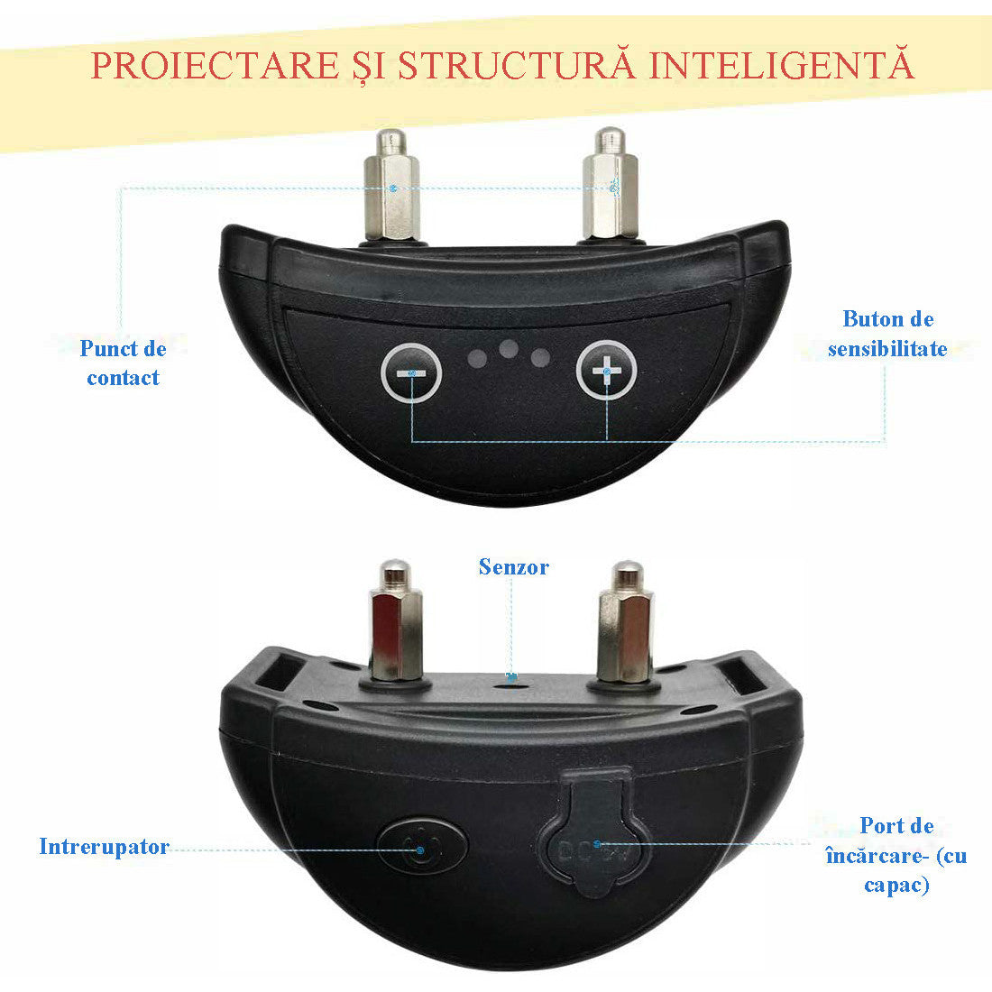 Zgarda Anti-latrat Automata, Ajustabila, Sunet, Impulsuri pe 7 nivele, Rezistenta la Apa, Praf, Zapada, Negru — LD-261 fotografie 6