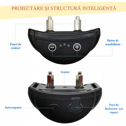 Zgarda Anti-latrat Automata, Ajustabila, Sunet, Impulsuri pe 7 nivele, Rezistenta la Apa, Praf, Zapada, Negru — LD-261 fotografie 6
