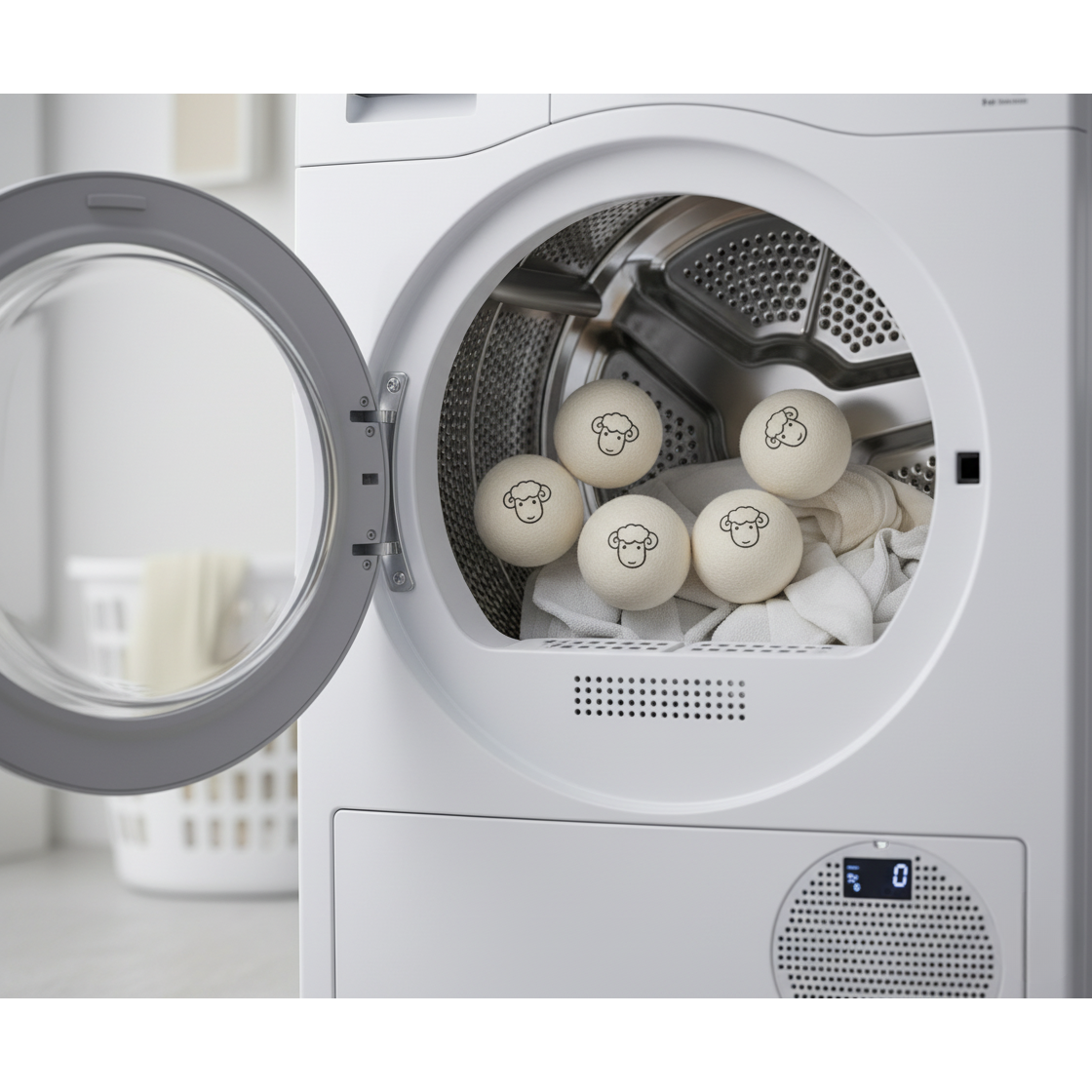 Set 6 Bile din Lana 100% pentru Uscator - Natural, Reutilizabil, Reduc Cutele de Imbracaminte, Economiseste Timpul de Uscare, Alternativa la Bilele de Plastic si Balsamul Lichid, Saculet Depozitare, Anti-electrizare, Alb — LD-303 fotografie 9