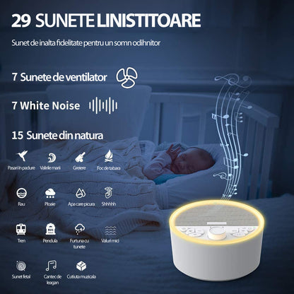 Dispozitiv de sunet alb LittleDomi cu 29 de sunete și lumină de veghe — LD-312 fotografie 3
