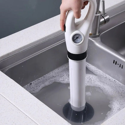 Pompa cu Aer Comprimat pentru Desfundat Tevi Infundate de Chiuveta, Cada, Dus, WC, 4 Accesorii, Pompa, Alb — LD-323 fotografie 6