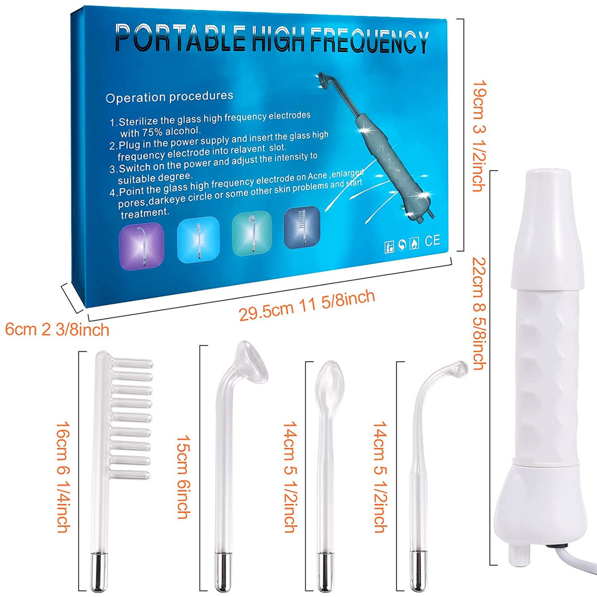 Electroderm, LittleDomi, Tratament cu Neon si Argon pentru Acnee, Riduri, Controlul Petelor, Cearcane, Ten, Par Seboreic, Stimulator Scalp, Infrumusetare, Biostimulare Faciala, Lifting — LD-426 fotografie 3
