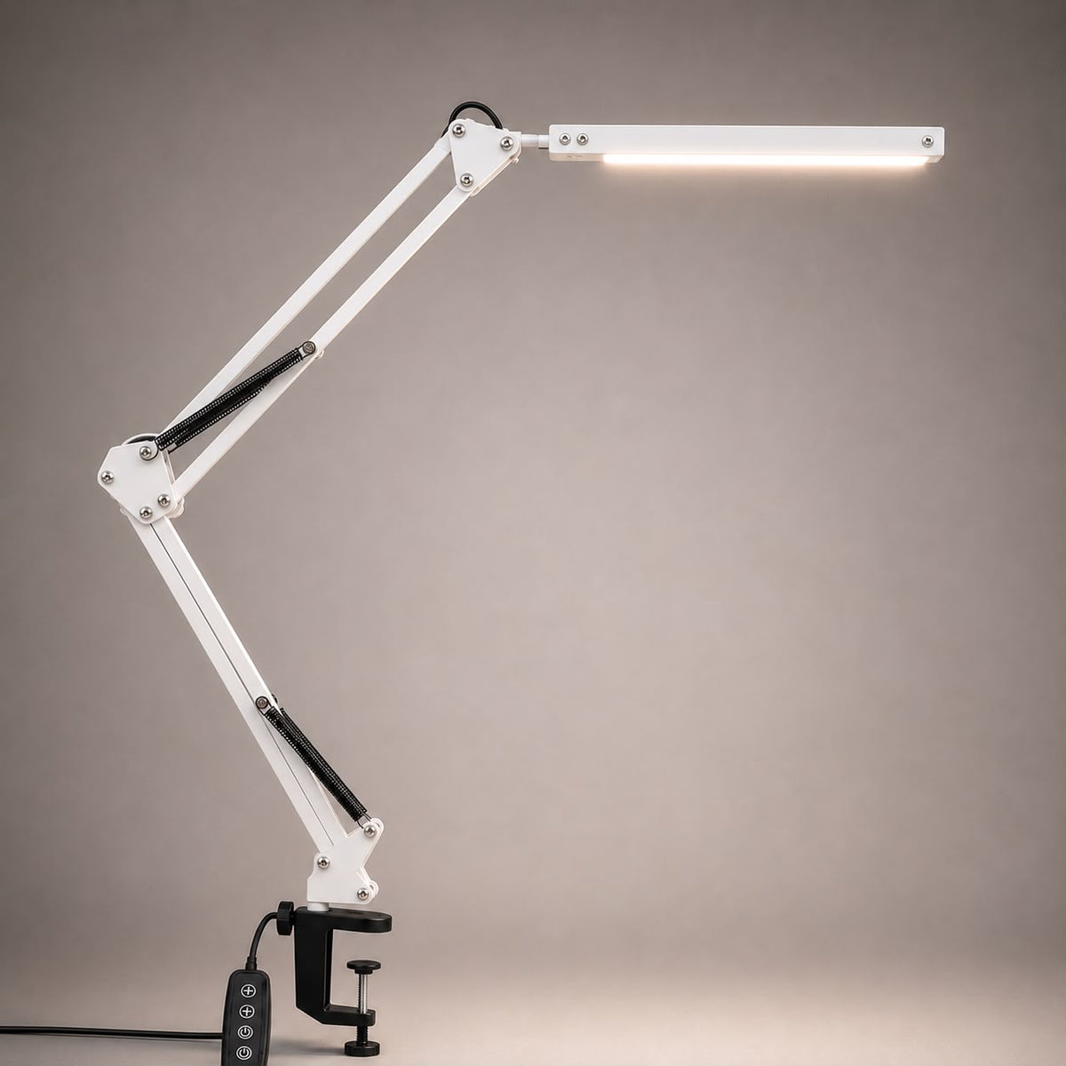 Lampă LED LittleDomi cu clemă și braț reglabil, alb — LD-433 fotografie 2