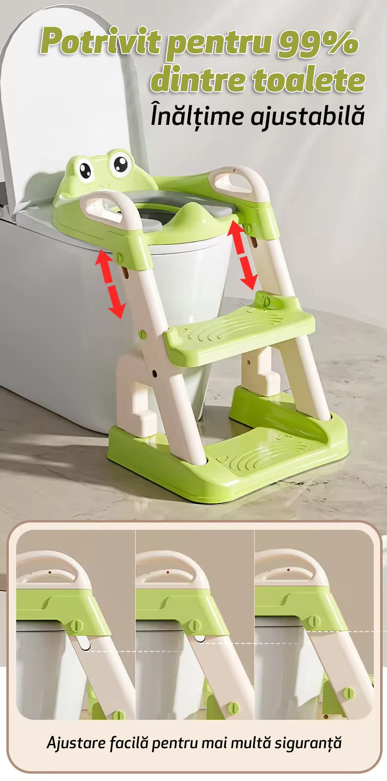 Reductor WC cu două trepte LittleDomi, verde — LD-450 fotografie 2