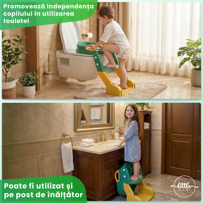Reductor WC cu scăriță și oliță 3 în 1 LittleDomi, verde — LD-495 fotografie 4