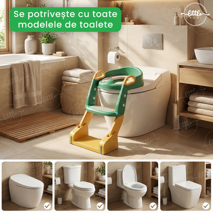 Reductor WC cu scăriță și oliță 3 în 1 LittleDomi, verde — LD-495 fotografie 6