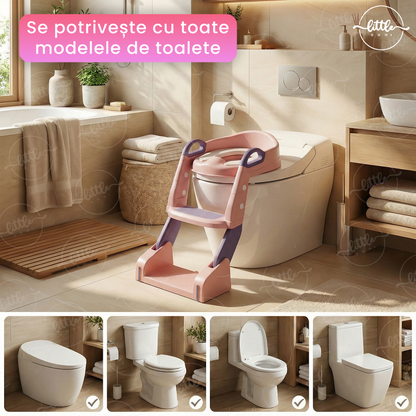 Reductor WC cu scăriță și oliță 3 în 1 LittleDomi, roz — LD-496 fotografie 7