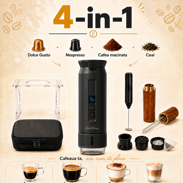 Espressor portabil 4 în 1