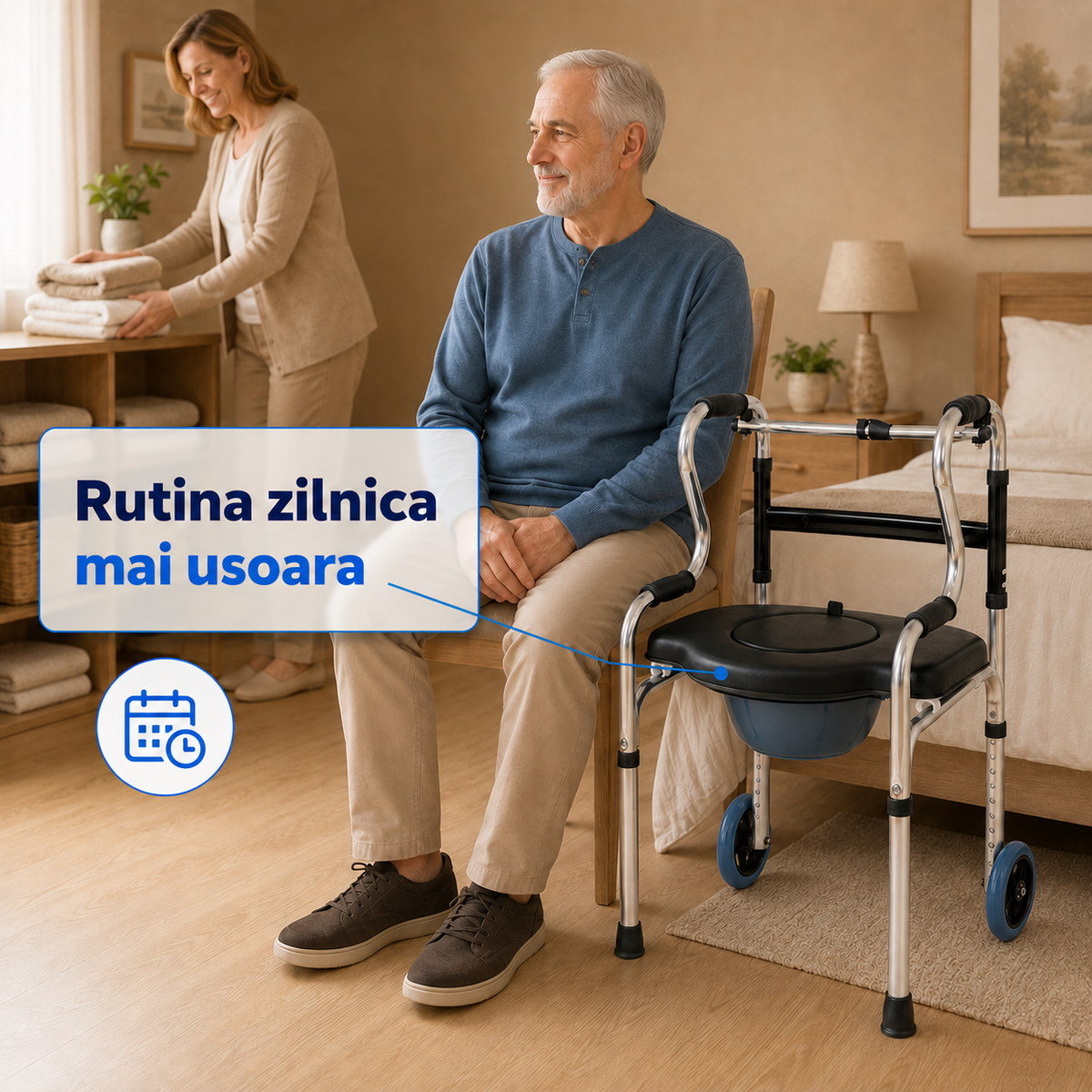 Cadru de mers LittleDomi cu două roți și funcție de toaletă — LD-504 fotografie 2
