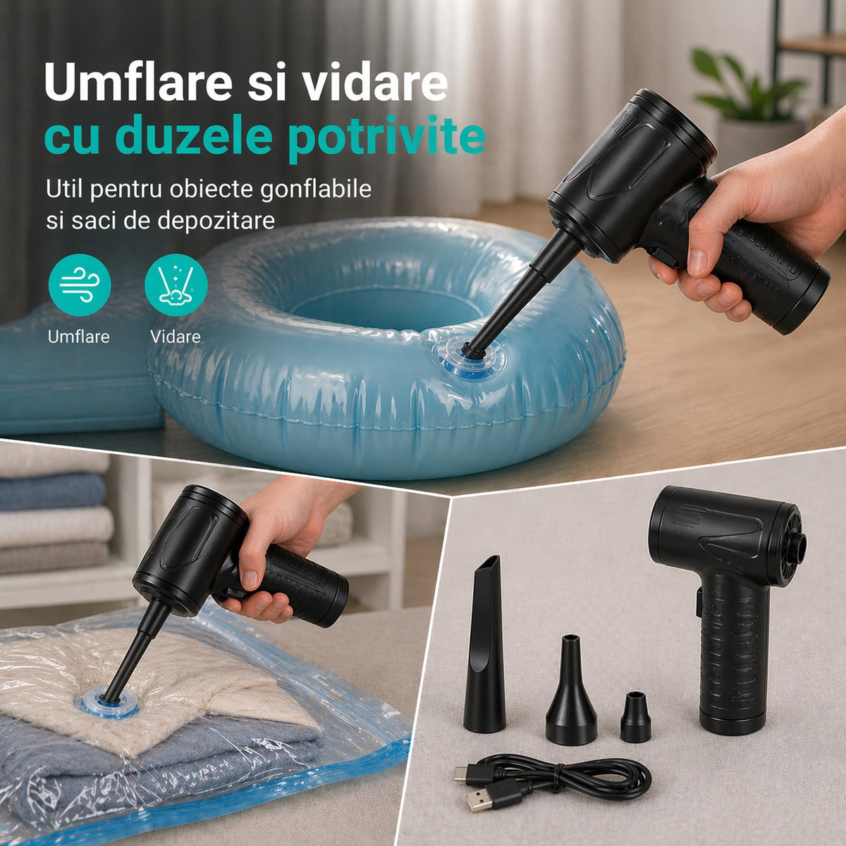 Suflantă de aer și mini aspirator LittleDomi - LD-434 galerie 6