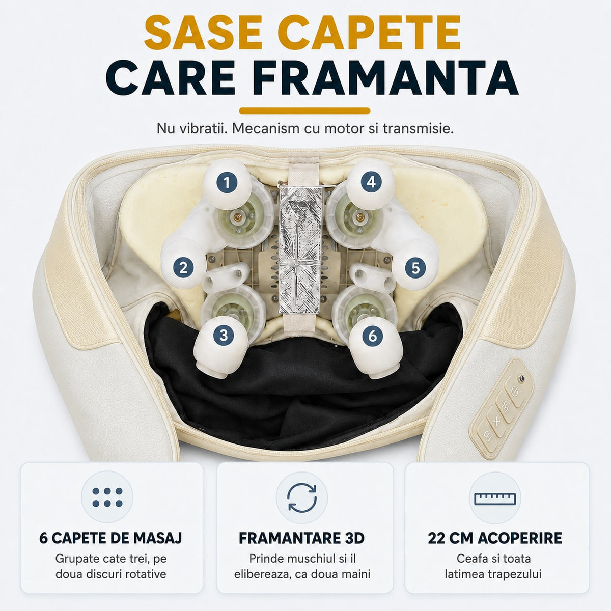 Aparat de masaj cervical LittleDomi, bej — LD-505 galerie 2