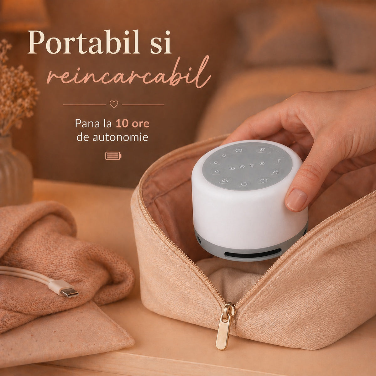 Dispozitiv sunet alb LittleDomi cu lampă de veghe — LD-318 galerie 5