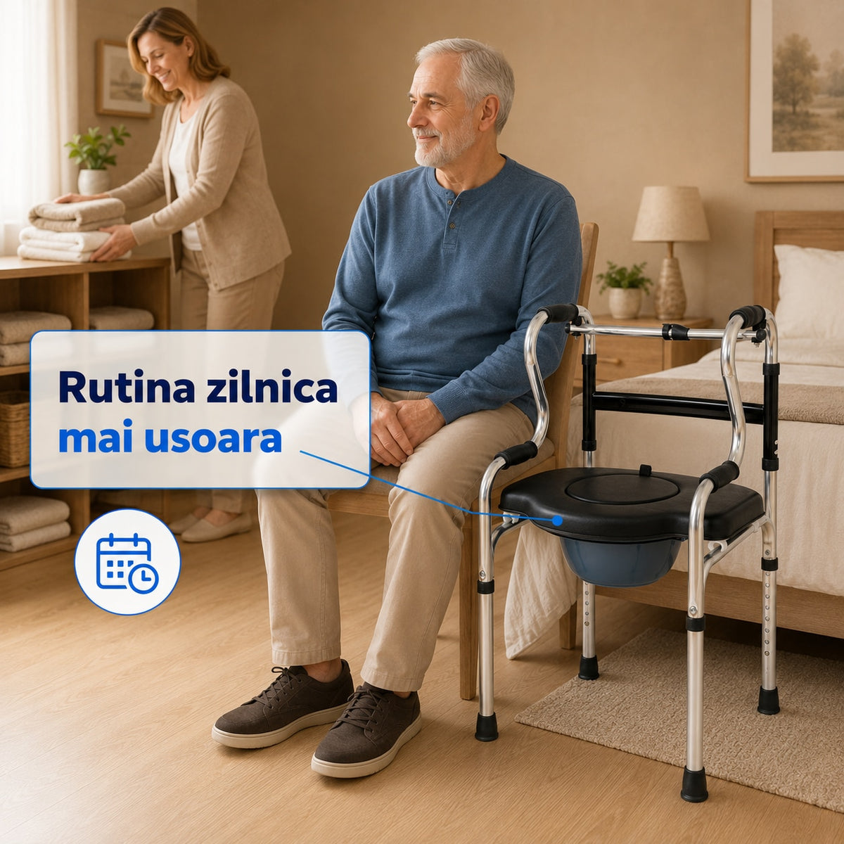 Cadru de mers LittleDomi cu funcție de toaletă, fără roți — LD-503 galerie 3