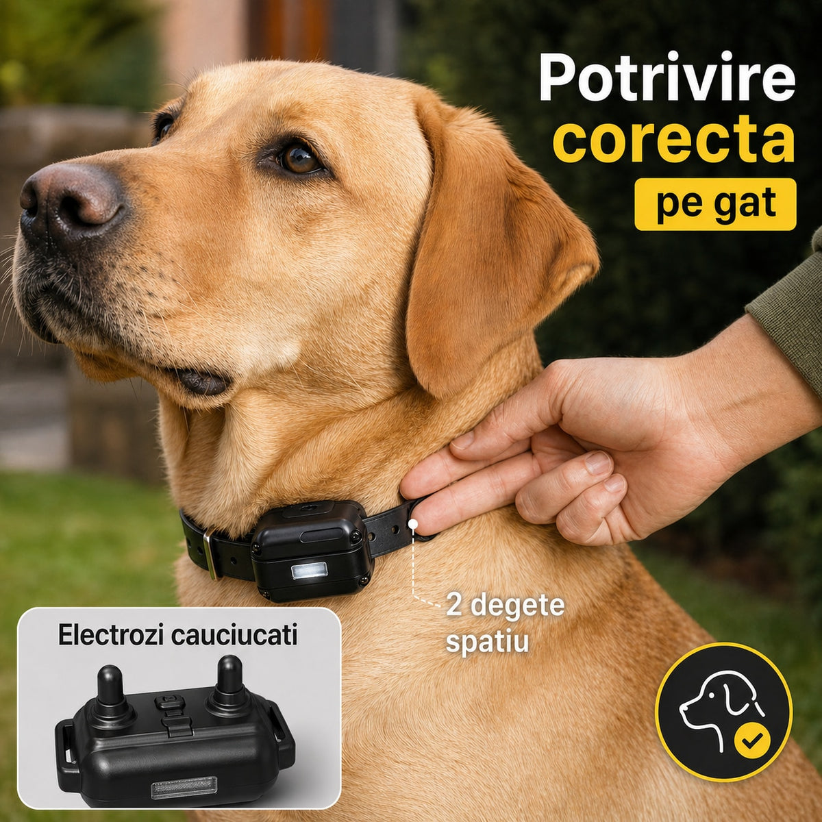 Zgarda Electrica pentru Dresaj Caini, LD-880,99 Nivele de Vibratii, Ghid Dresaj, Raza Actiune 800m, Reincarcabila, IP6x - Rezistenta la Apa si Praf, Electrozi Cauciucati, Protectie Piele, Power Saving, Circumferinta pana la 70 cm, Pretabil Vanatoare, Negr — LD-155 galerie 8