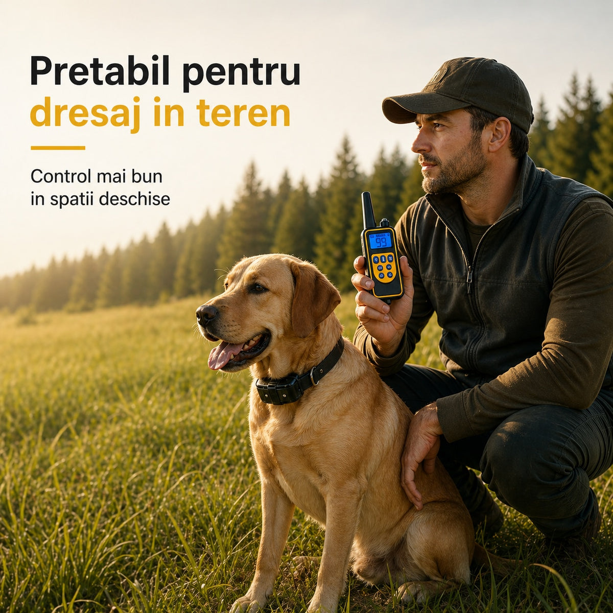 Zgarda Electrica pentru Dresaj Caini, LD-880,99 Nivele de Vibratii, Ghid Dresaj, Raza Actiune 800m, Reincarcabila, IP6x - Rezistenta la Apa si Praf, Electrozi Cauciucati, Protectie Piele, Power Saving, Circumferinta pana la 70 cm, Pretabil Vanatoare, Negr — LD-155 galerie 6