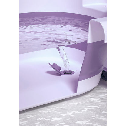 Cadita Pliabila cu Perna de Baie Hipoalergenica pentru Bebelusi LittleDomi®. 0-18 Luni, Termometru Incorporat, Suport pentru Cap de Dus si Sapun, Dop Scurgere, Cana pentru Clatire Tip Jucarie, Picioare Antiderapante, Gaura Agatare, Roz Movuliu — LD-448 galerie 13