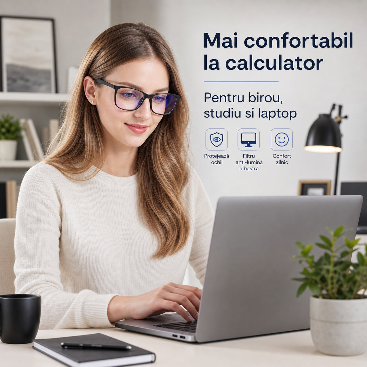Ochelari Protectie Calculator, Ecran Telefon, Televizor, Gaming, anti Lumina Albastra, Antireflex, fara Dioptrii, cu Toc Pliabil, Test Filtru Lumina Albastra, Negru — LD-203 galerie 2