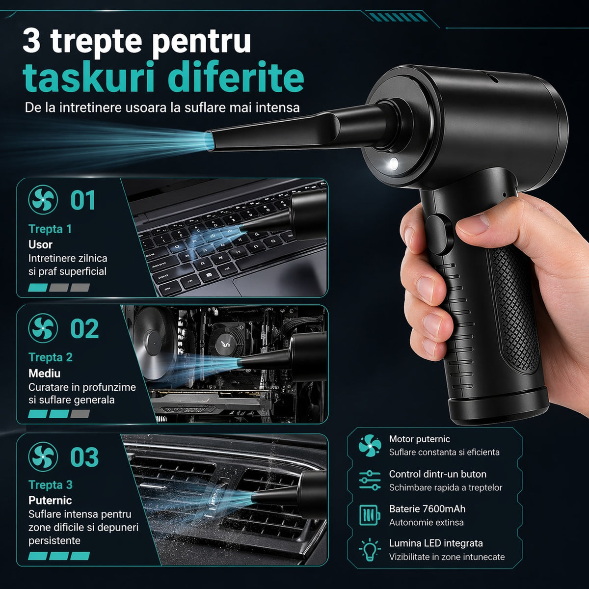 Suflantă de aer și mini aspirator LittleDomi - LD-434 galerie 3