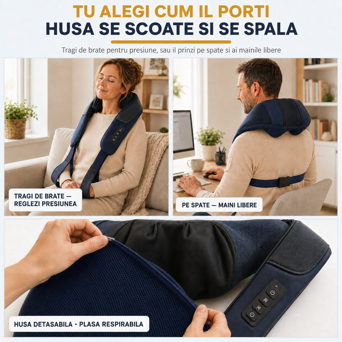 Aparat de masaj cervical LittleDomi, bleumarin — LD-497 galerie 5