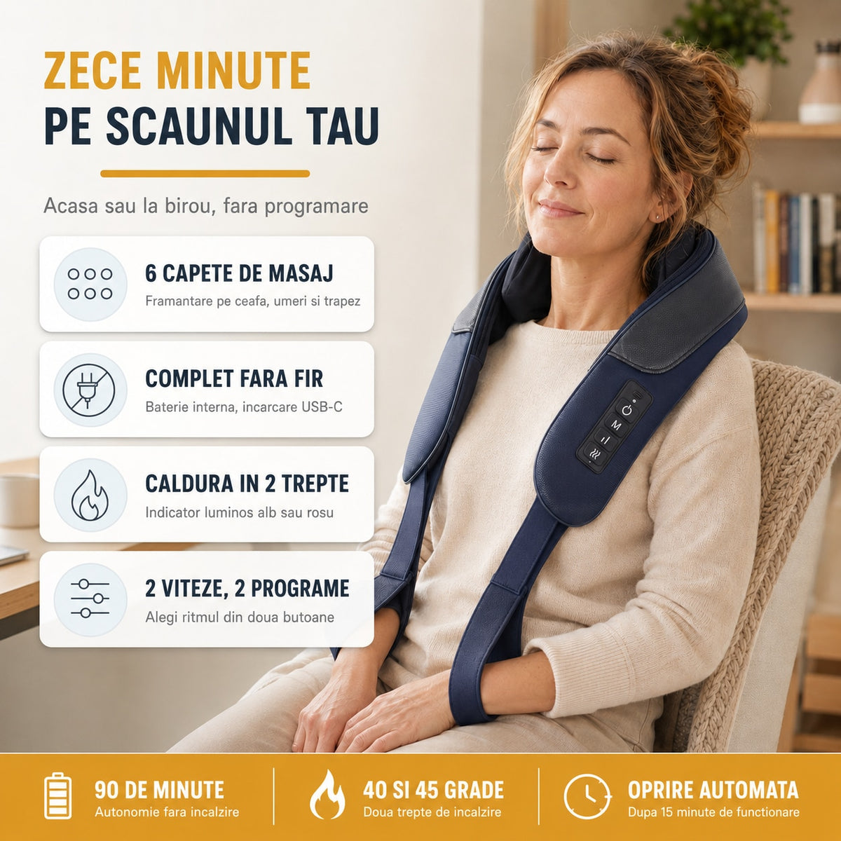 Aparat de masaj cervical LittleDomi, bleumarin — LD-497 galerie 3