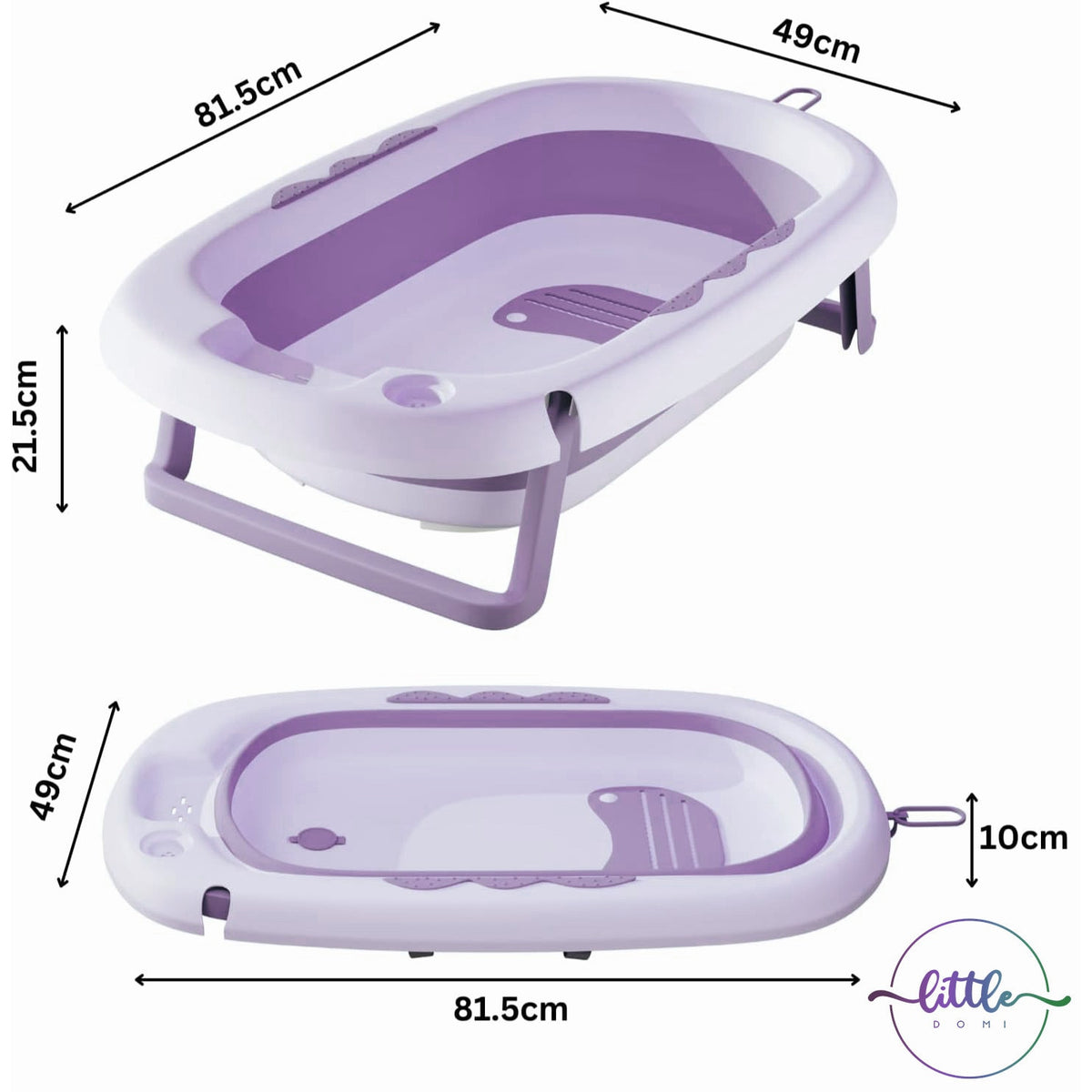 Cadita Pliabila cu Perna de Baie Hipoalergenica pentru Bebelusi LittleDomi®. 0-18 Luni, Termometru Incorporat, Suport pentru Cap de Dus si Sapun, Dop Scurgere, Cana pentru Clatire Tip Jucarie, Picioare Antiderapante, Gaura Agatare, Roz Movuliu — LD-448 galerie 15