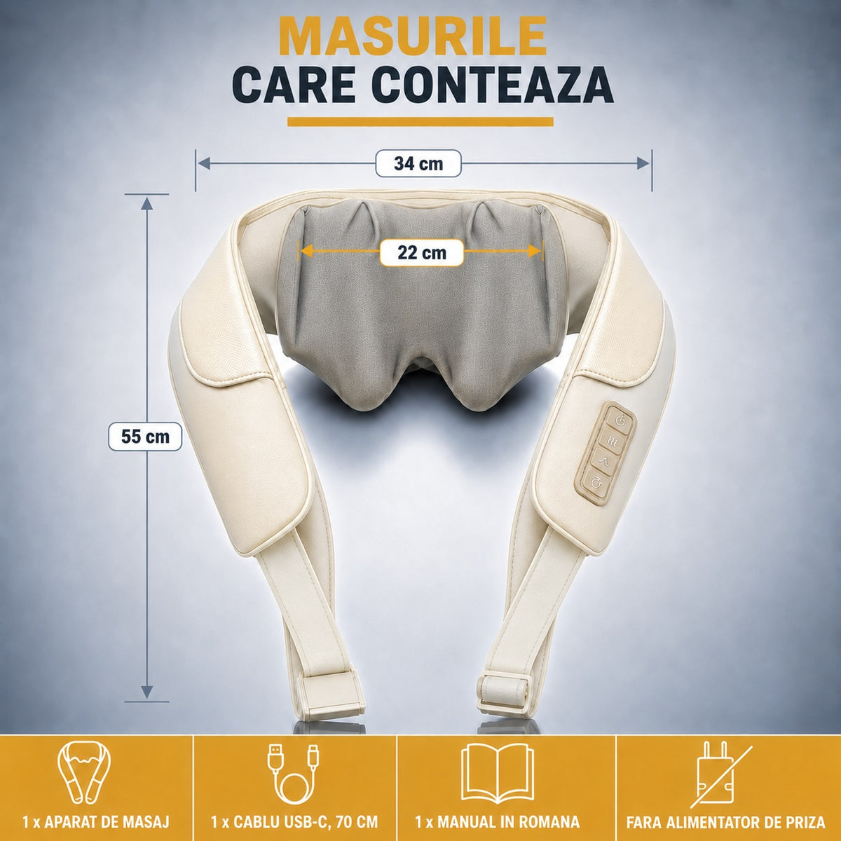 Aparat de masaj cervical LittleDomi, bej — LD-505 galerie 6