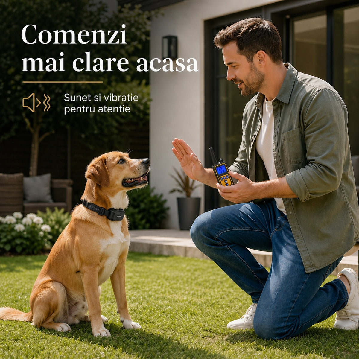Zgarda Electrica pentru Dresaj Caini, LD-880,99 Nivele de Vibratii, Ghid Dresaj, Raza Actiune 800m, Reincarcabila, IP6x - Rezistenta la Apa si Praf, Electrozi Cauciucati, Protectie Piele, Power Saving, Circumferinta pana la 70 cm, Pretabil Vanatoare, Negr — LD-155 galerie 3