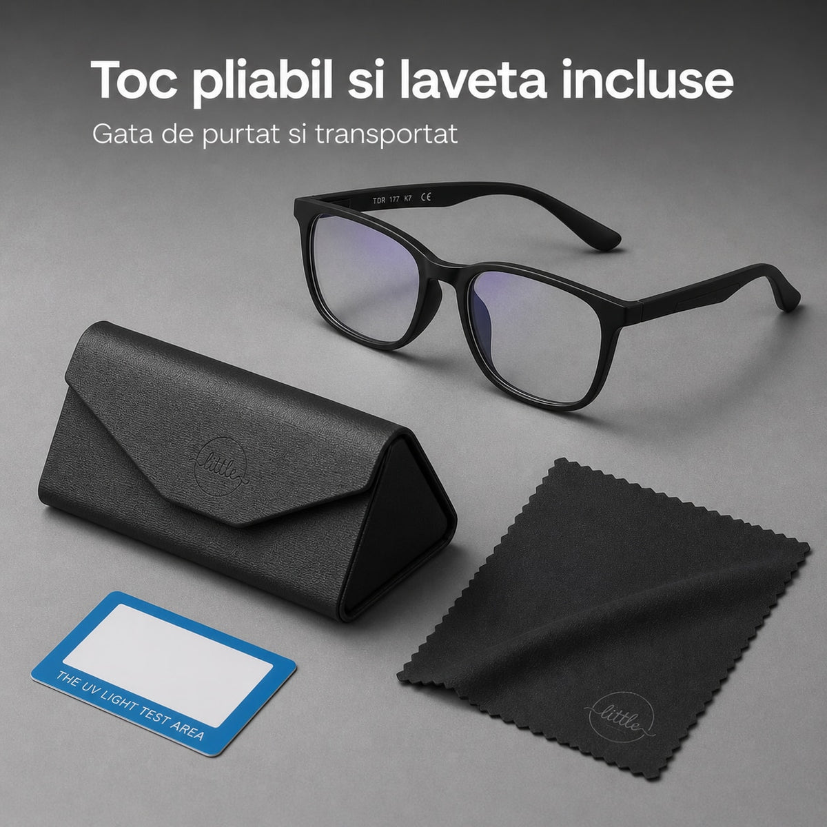 Ochelari Protectie Calculator, Ecran Telefon, Televizor, Gaming, anti Lumina Albastra, Antireflex, fara Dioptrii, cu Toc Pliabil, Test Filtru Lumina Albastra, Negru — LD-203 galerie 7