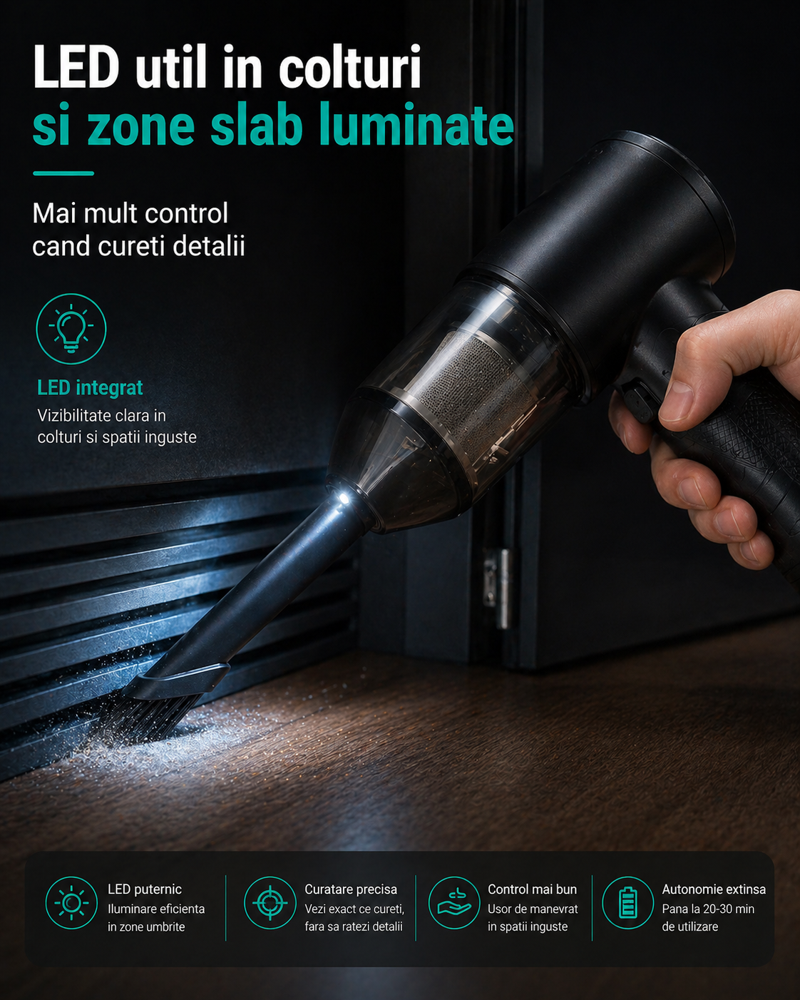 Lanterna LED pe LittleDomi LD-434 pentru colturi si zone slab luminate