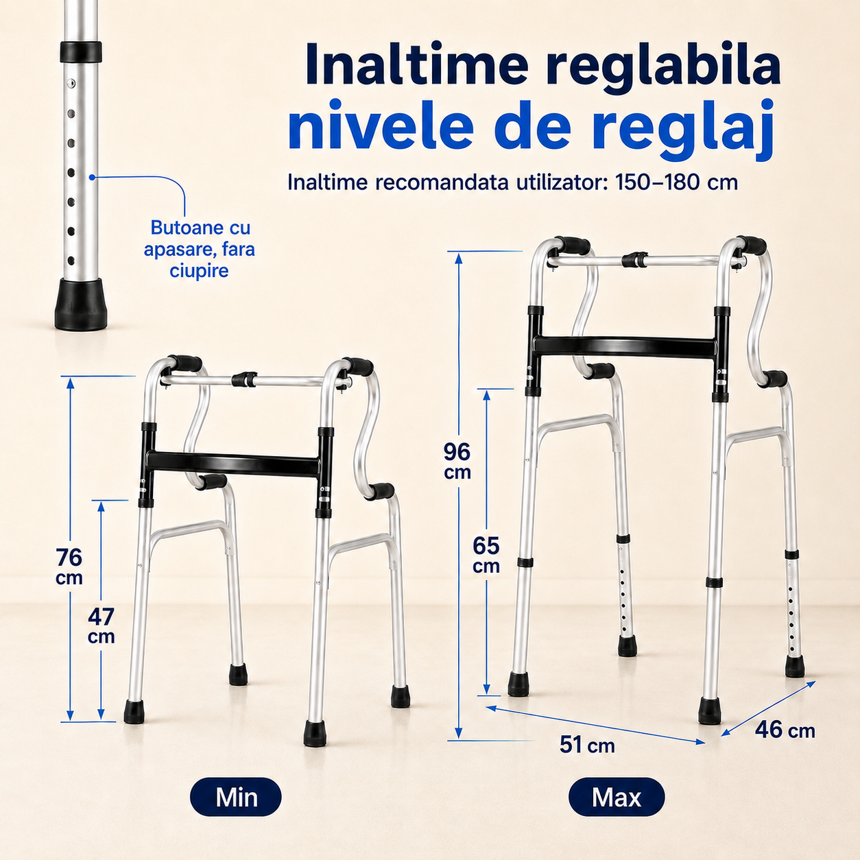 Cadru de mers reglare inaltime