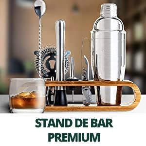 Suport bambus natural organizare accesorii barman LittleDomi