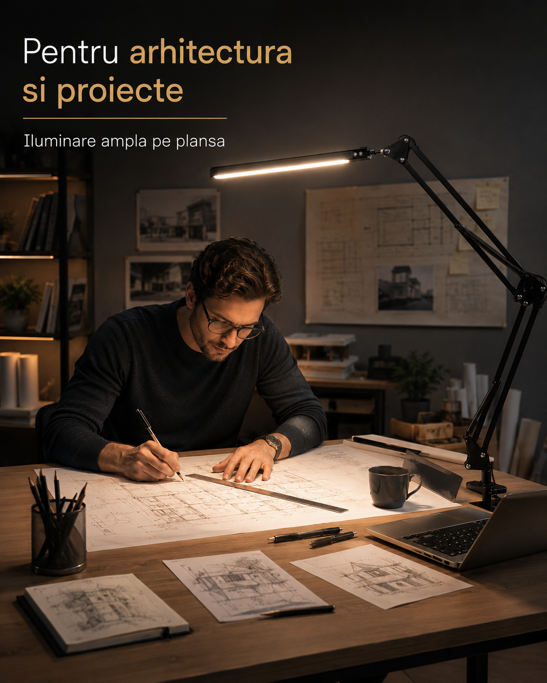 Lampa birou LED pentru arhitectura desen proiecte si hobby