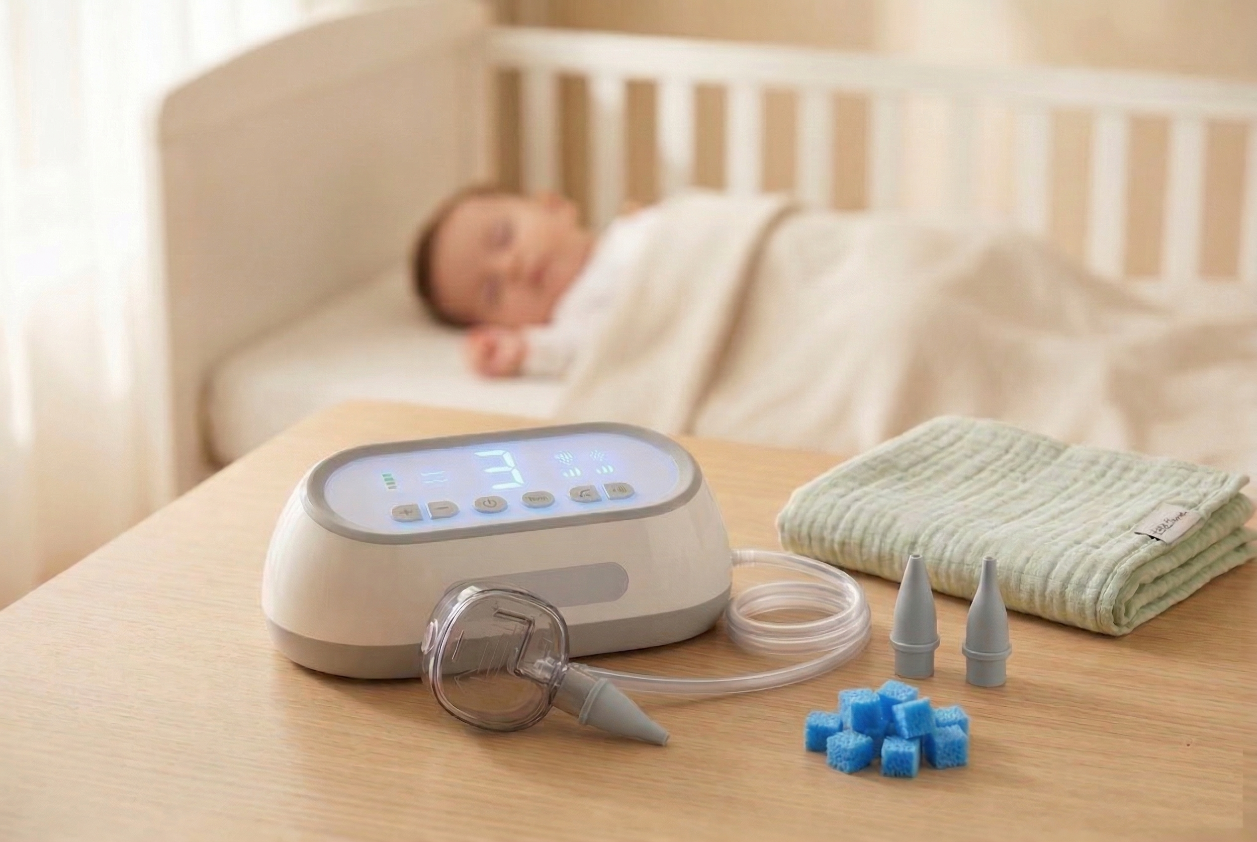 Aspirator Nazal Electric LittleDomi pentru Bebelusi cu 70kPa si Muzica