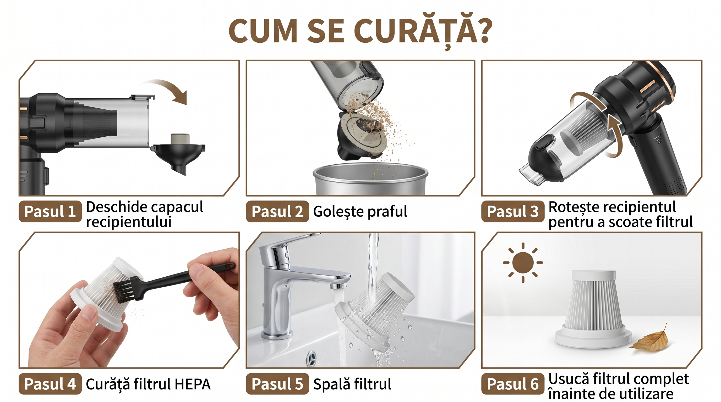 Aspirator auto LittleDomi LD-493 toate accesoriile set complet