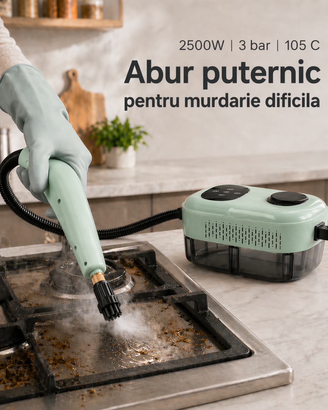 Aparat cu abur LittleDomi 2500W si 3 bar